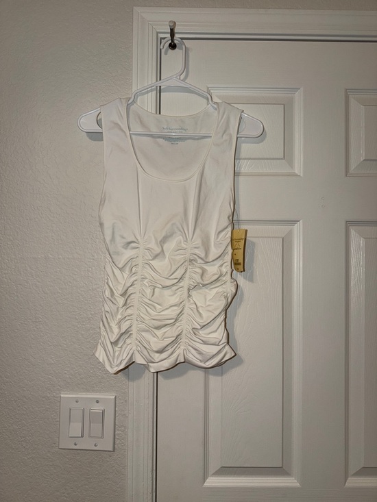 Soft Surroundings Tops - Soft Surroundings White Ruched Tank Top